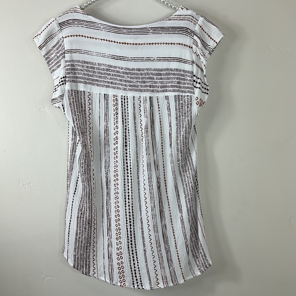 Savanna Jane Embroidered Western Aztec Tribal Swing Top Small - Picture 8 of 8